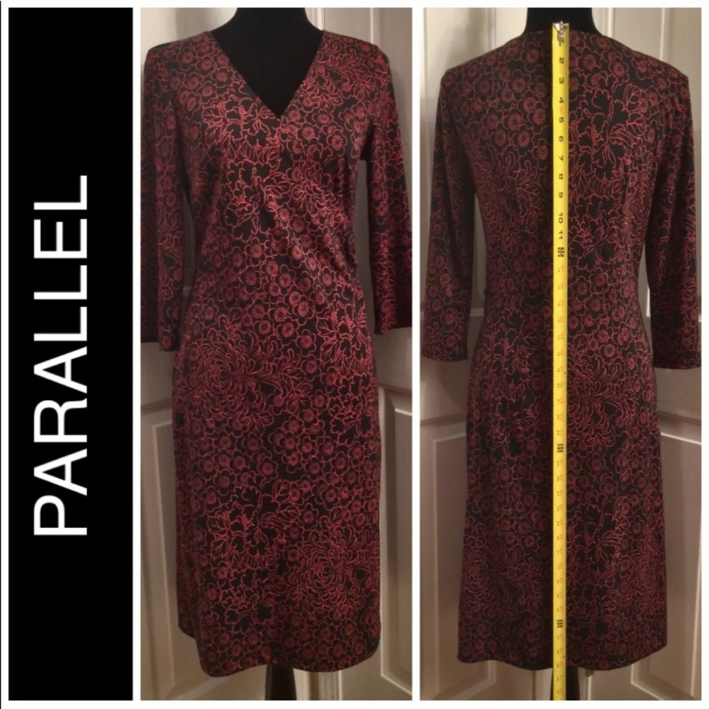 Women's Faux Wrap Dress By Parallel Black Size Med